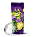 Alligator Mardi Gras Stainless Steel Skinny Tumbler 20 oz Vacuum Double Walled Reusable Insulated Travel Cup