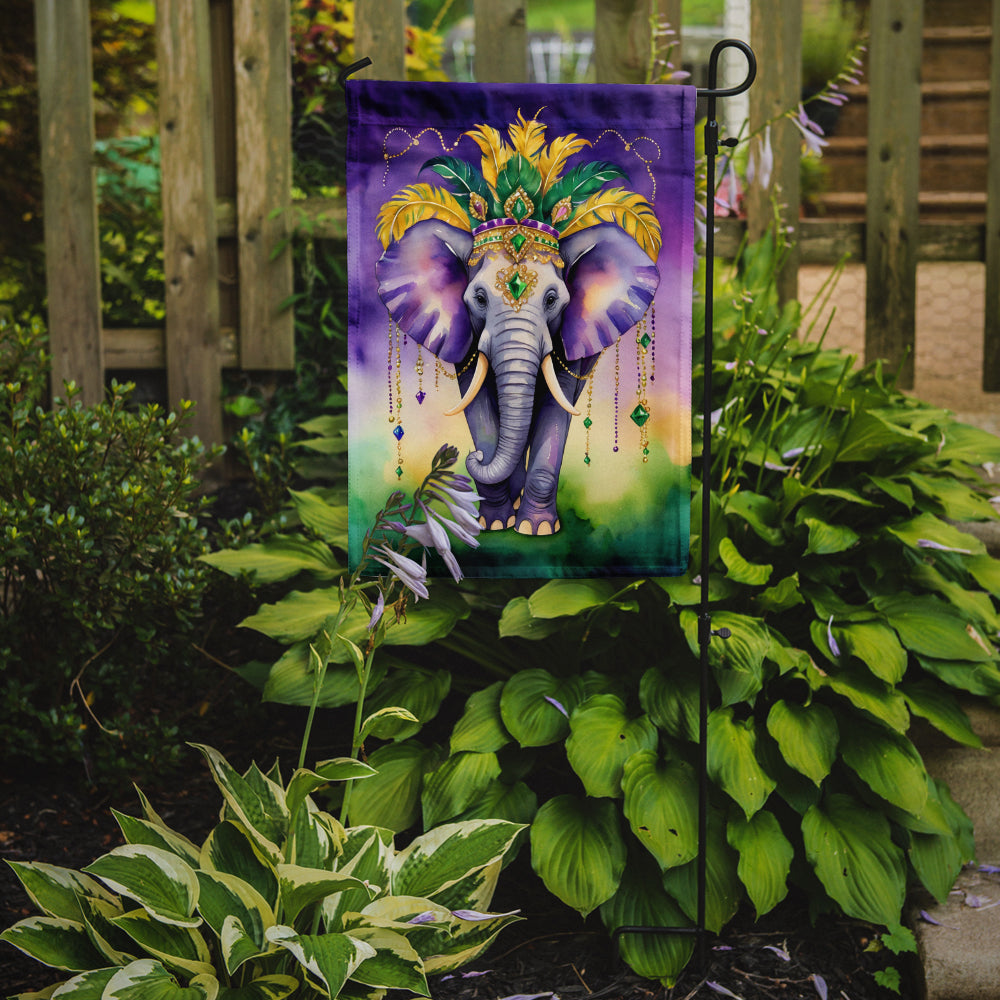 Elephant King of Mardi Gras Garden Flag Mailbox Decorative Yard Banner Outside Patio Artwork for Flower Beds, Garden Size, Multicolor