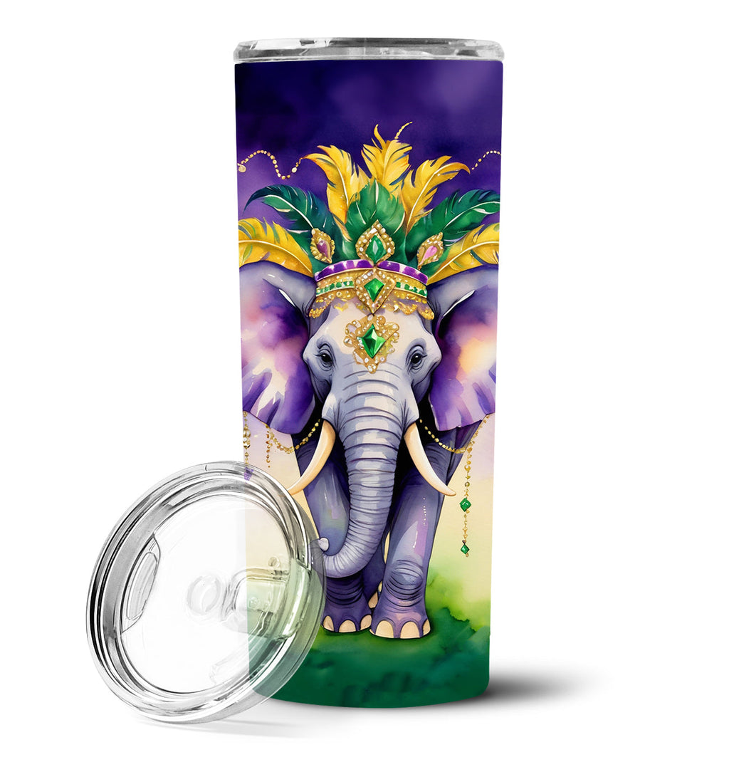 Elephant King of Mardi Gras Stainless Steel Skinny Tumbler 20 oz Vacuum Double Walled Reusable Insulated Travel Cup