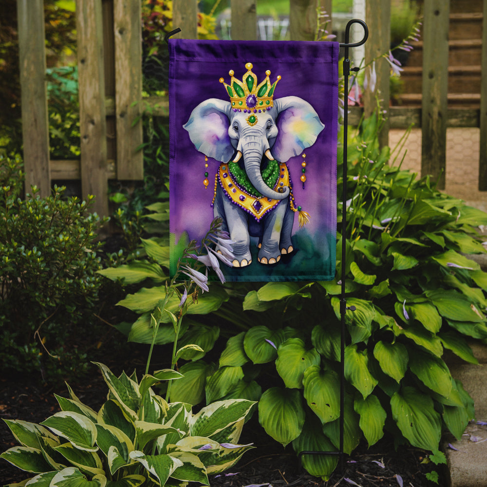 Elephant King of Mardi Gras Garden Flag Mailbox Decorative Yard Banner Outside Patio Artwork for Flower Beds, Garden Size, Multicolor