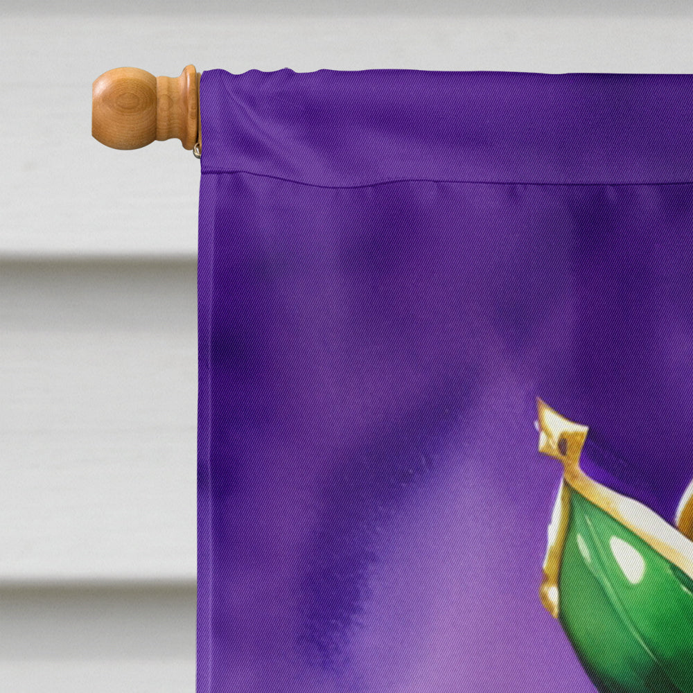 Elephant King of Mardi Gras House Flag 28x40 Porch Sleeve Pole Decorative Outside Yard Banner Artwork Wall Hanging, Polyester