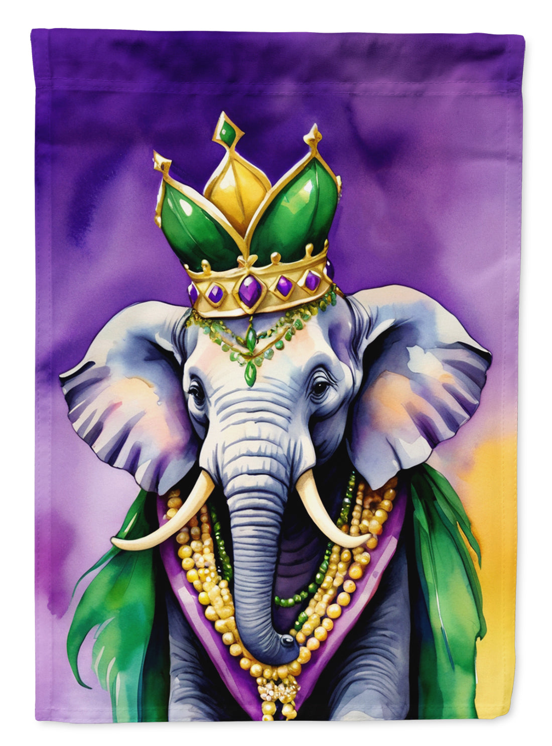 Elephant King of Mardi Gras Garden Flag Mailbox Decorative Yard Banner Outside Patio Artwork for Flower Beds, Garden Size, Multicolor