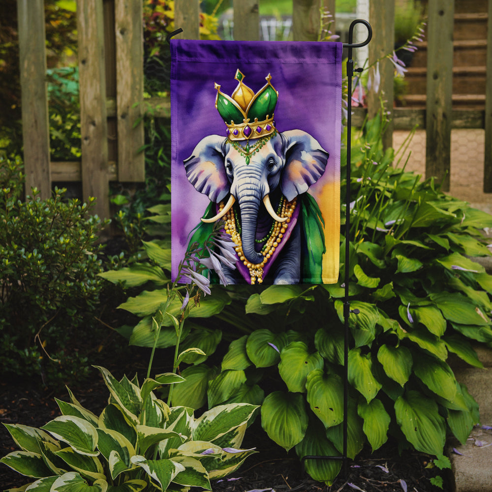 Elephant King of Mardi Gras Garden Flag Mailbox Decorative Yard Banner Outside Patio Artwork for Flower Beds, Garden Size, Multicolor