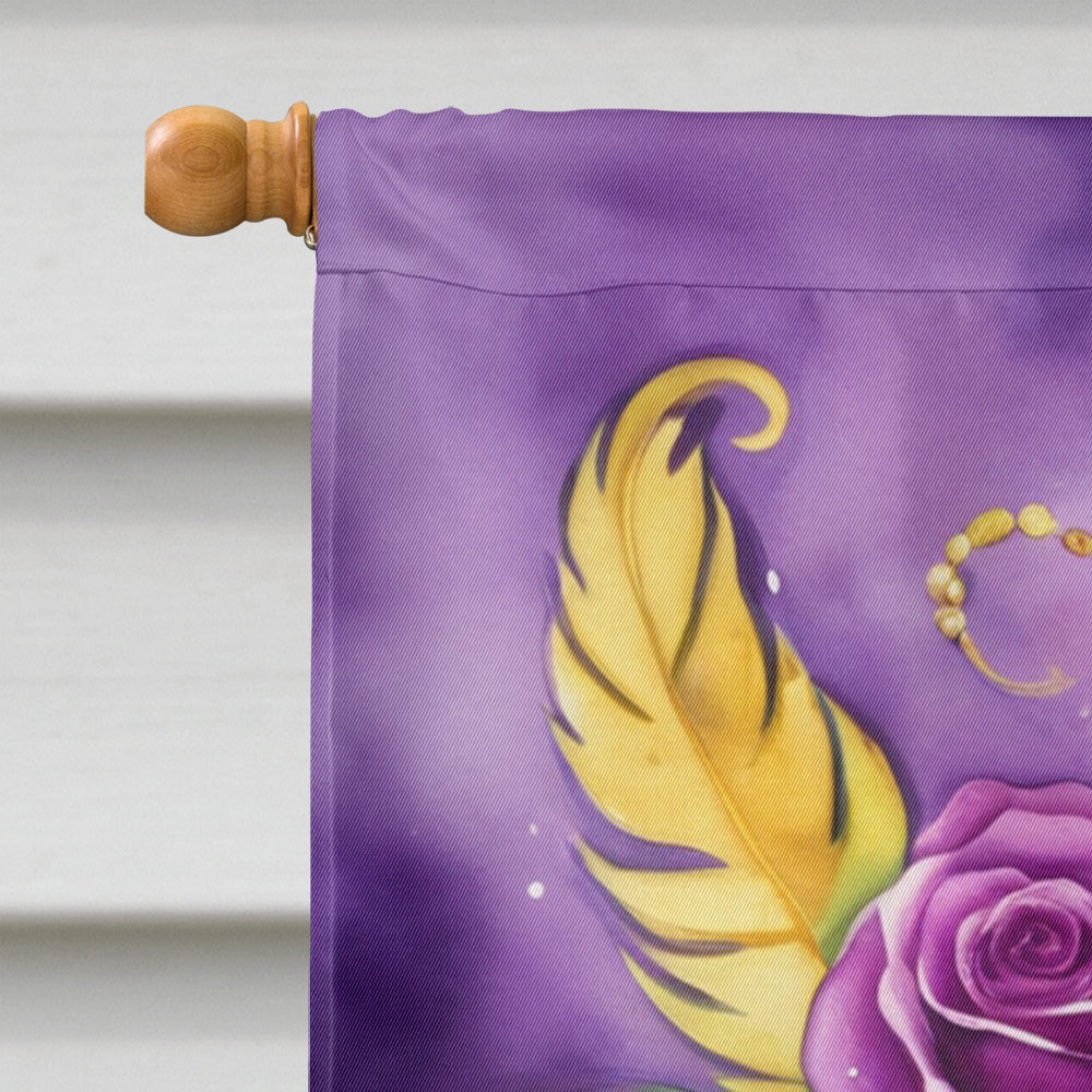 Fleur de lis Mardi Gras House Flag 28x40 Porch Sleeve Pole Decorative Outside Yard Banner Artwork Wall Hanging, Polyester