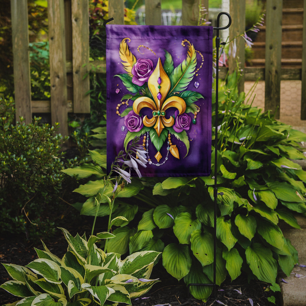 Fleur de lis Mardi Gras Garden Flag Mailbox Decorative Yard Banner Outside Patio Artwork for Flower Beds, Garden Size, Multicolor
