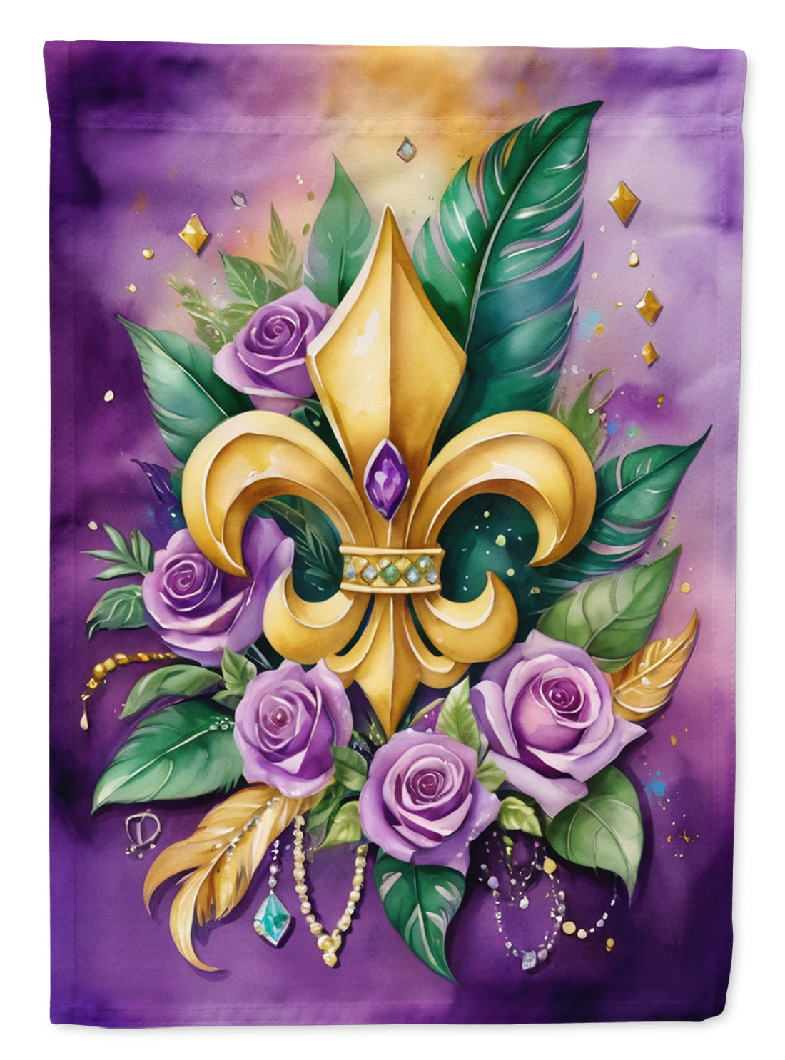 Fleur de lis Mardi Gras Garden Flag Mailbox Decorative Yard Banner Outside Patio Artwork for Flower Beds, Garden Size, Multicolor