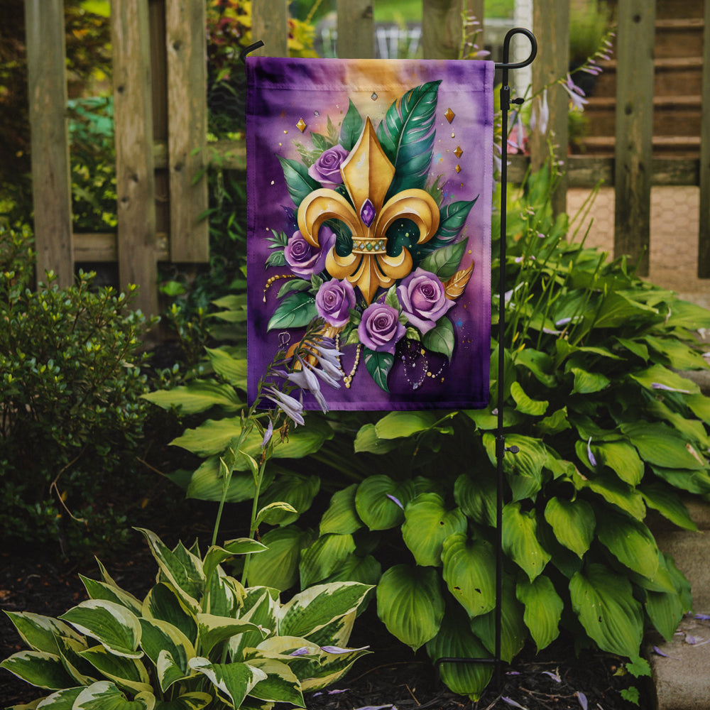 Fleur de lis Mardi Gras Garden Flag Mailbox Decorative Yard Banner Outside Patio Artwork for Flower Beds, Garden Size, Multicolor