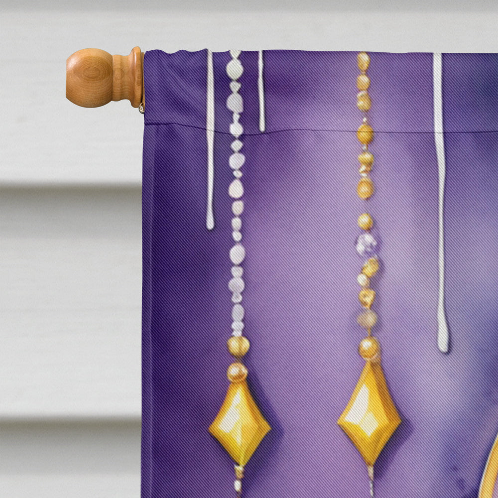 Fleur de lis Mardi Gras House Flag 28x40 Porch Sleeve Pole Decorative Outside Yard Banner Artwork Wall Hanging, Polyester