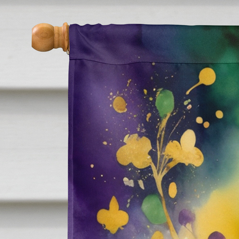 Fleur de lis Mardi Gras House Flag 28x40 Porch Sleeve Pole Decorative Outside Yard Banner Artwork Wall Hanging, Polyester