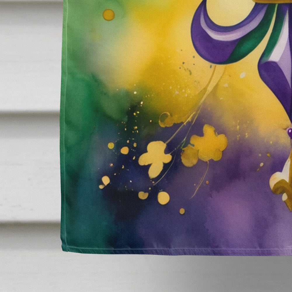 Fleur de lis Mardi Gras House Flag 28x40 Porch Sleeve Pole Decorative Outside Yard Banner Artwork Wall Hanging, Polyester