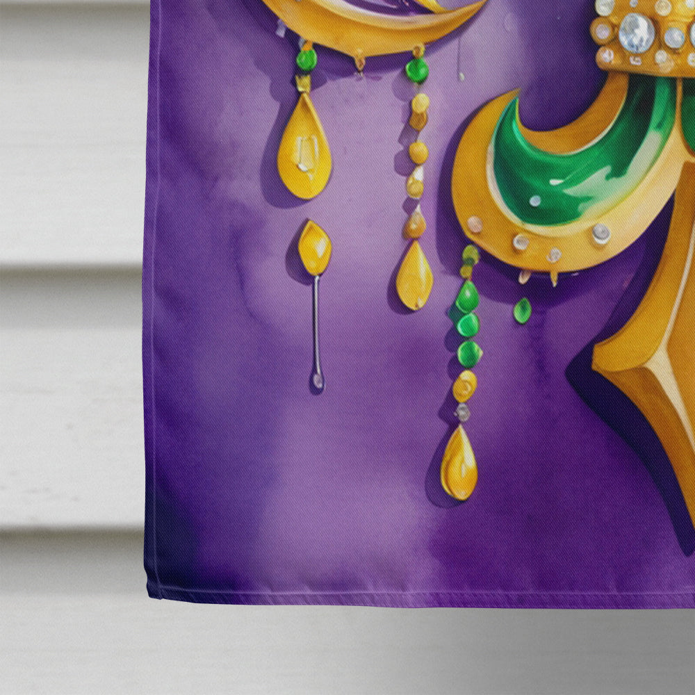Fleur de lis Mardi Gras House Flag 28x40 Porch Sleeve Pole Decorative Outside Yard Banner Artwork Wall Hanging, Polyester