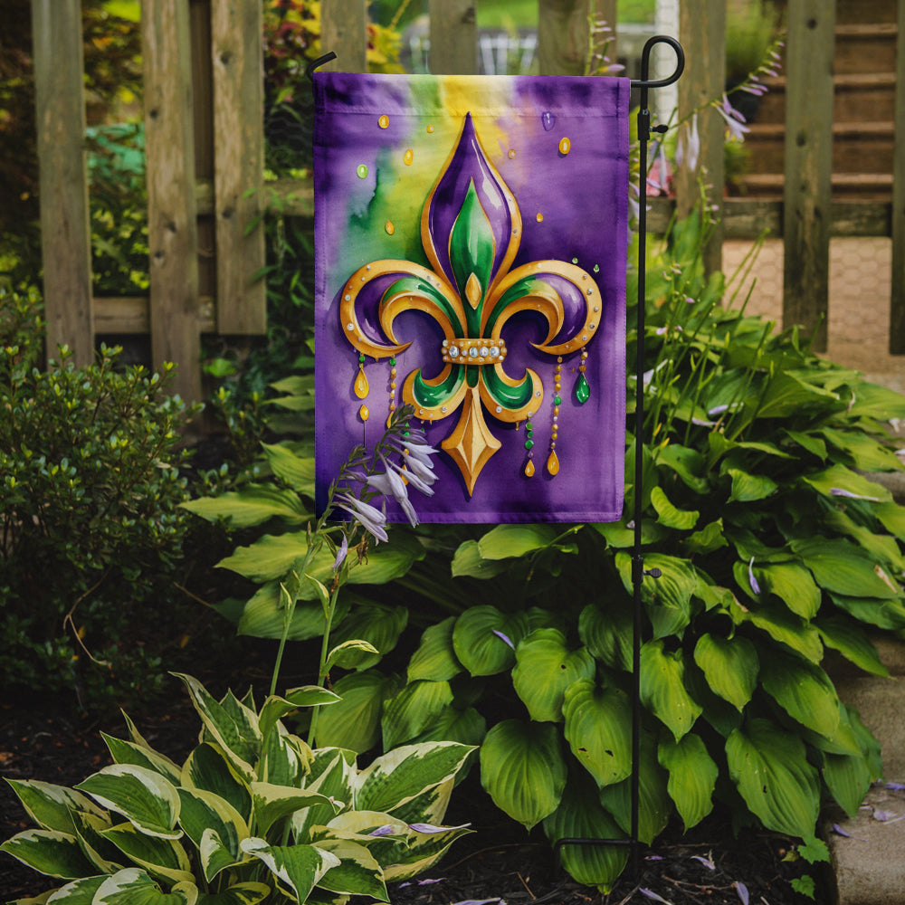 Fleur de lis Mardi Gras Garden Flag Mailbox Decorative Yard Banner Outside Patio Artwork for Flower Beds, Garden Size, Multicolor