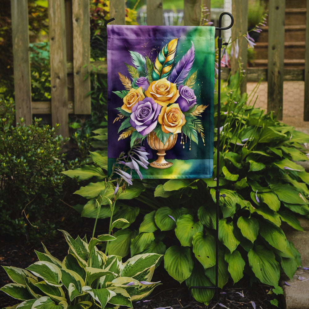 Flowers Mardi Gras Garden Flag Mailbox Decorative Yard Banner Outside Patio Artwork for Flower Beds, Garden Size, Multicolor
