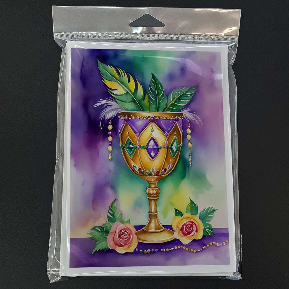 Goblet Mardi Gras Greeting Cards Pack of 8 Blank Cards with Envelopes Whimsical A7 Size 5x7