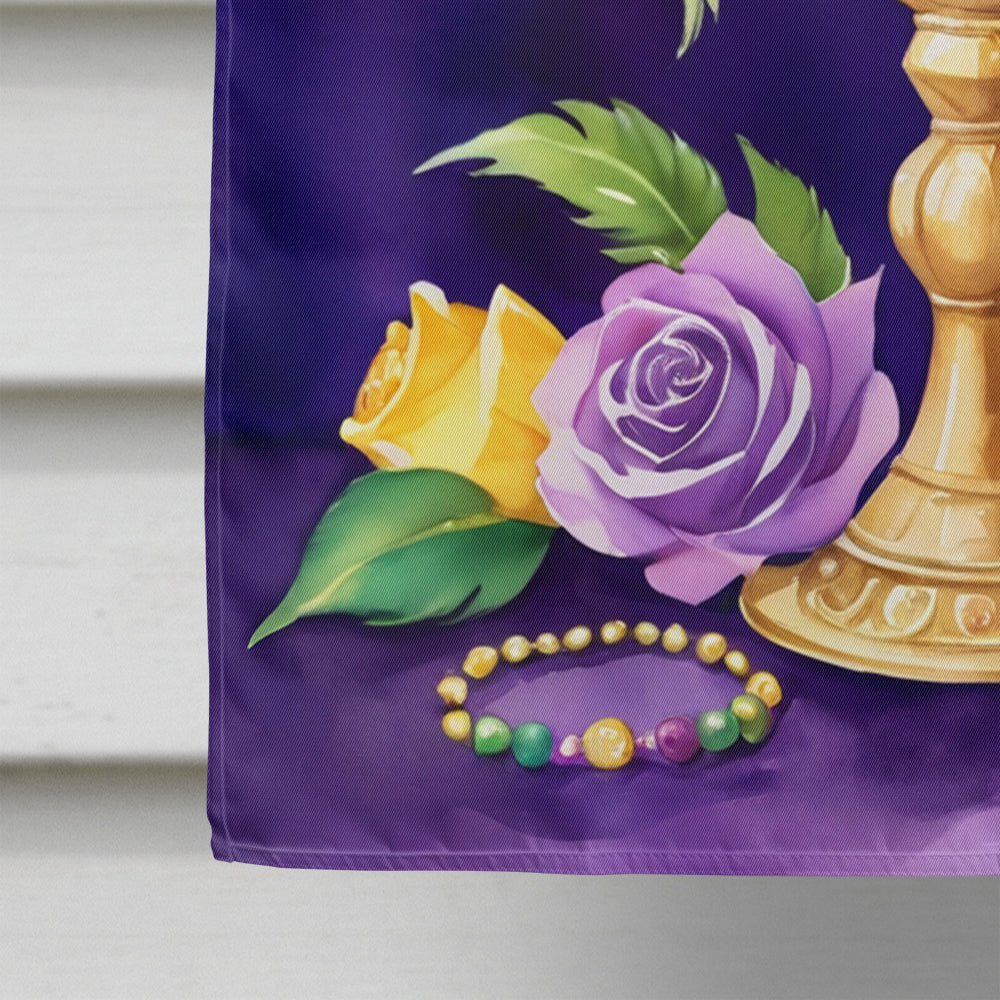 Goblet Mardi Gras House Flag 28x40 Porch Sleeve Pole Decorative Outside Yard Banner Artwork Wall Hanging, Polyester