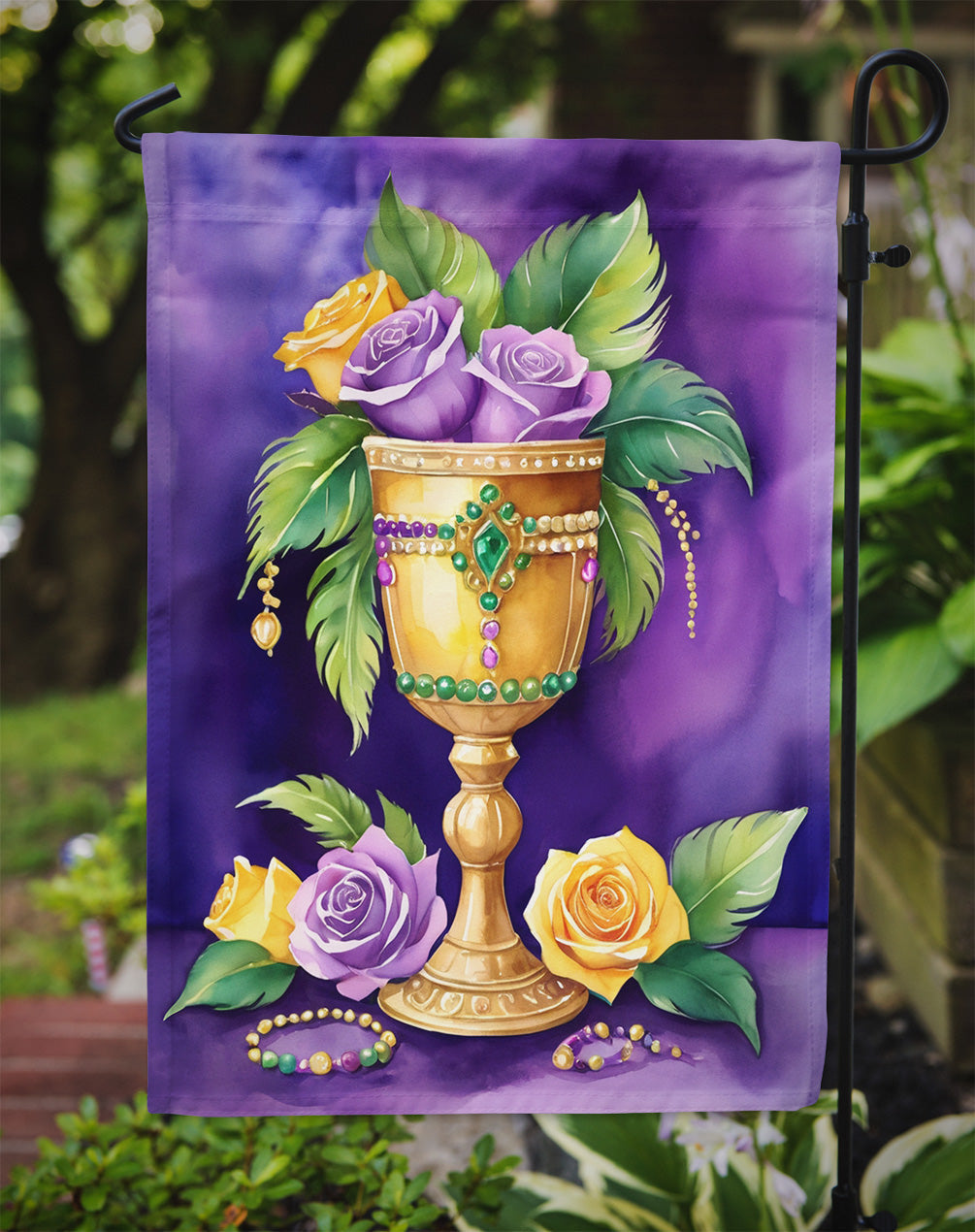 Goblet Mardi Gras Garden Flag Mailbox Decorative Yard Banner Outside Patio Artwork for Flower Beds, Garden Size, Multicolor