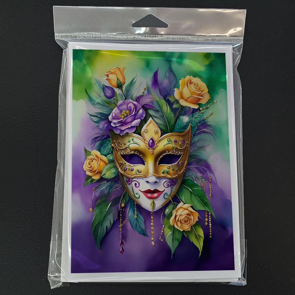 Mask Mardi Gras Greeting Cards Pack of 8 Blank Cards with Envelopes Whimsical A7 Size 5x7