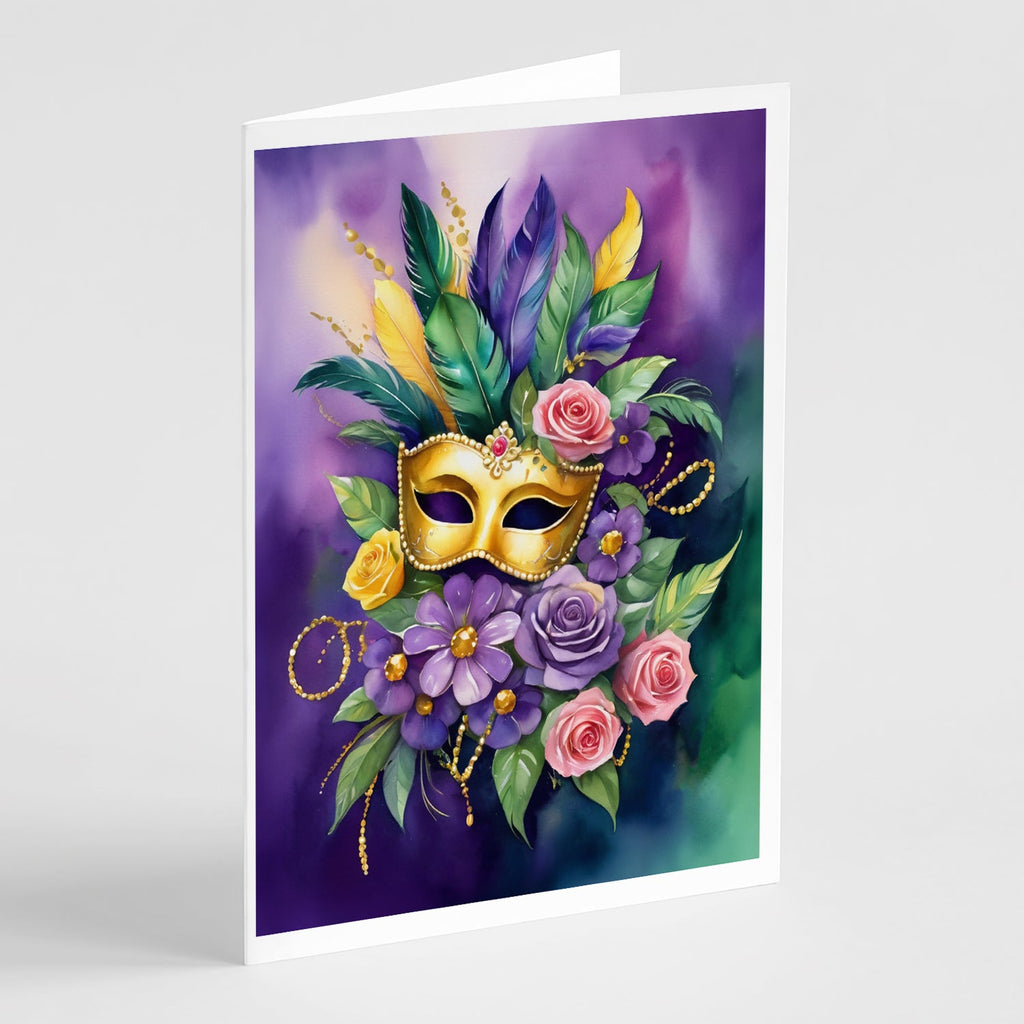 Mask Mardi Gras Greeting Cards Pack of 8 Blank Cards with Envelopes Whimsical A7 Size 5x7