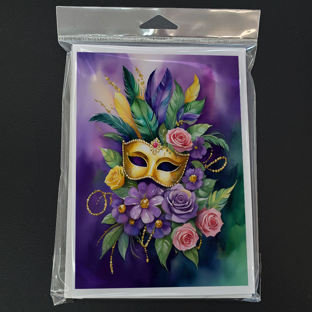 Mask Mardi Gras Greeting Cards Pack of 8 Blank Cards with Envelopes Whimsical A7 Size 5x7