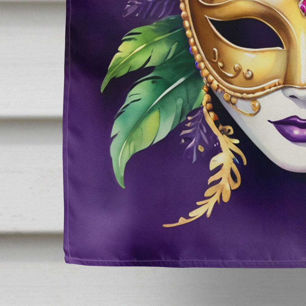 Mask Mardi Gras House Flag 28x40 Porch Sleeve Pole Decorative Outside Yard Banner Artwork Wall Hanging, Polyester