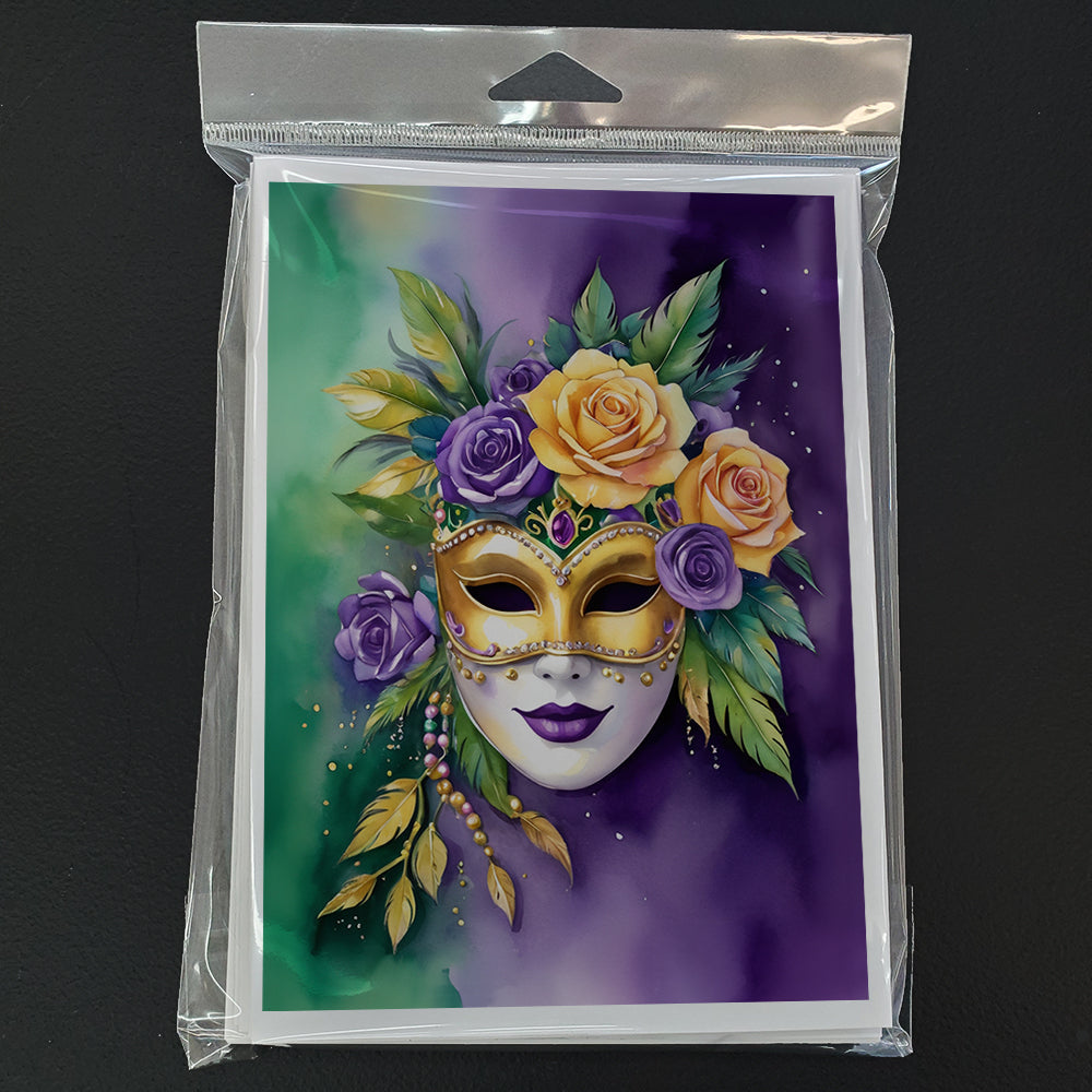 Mask Mardi Gras Greeting Cards Pack of 8 Blank Cards with Envelopes Whimsical A7 Size 5x7
