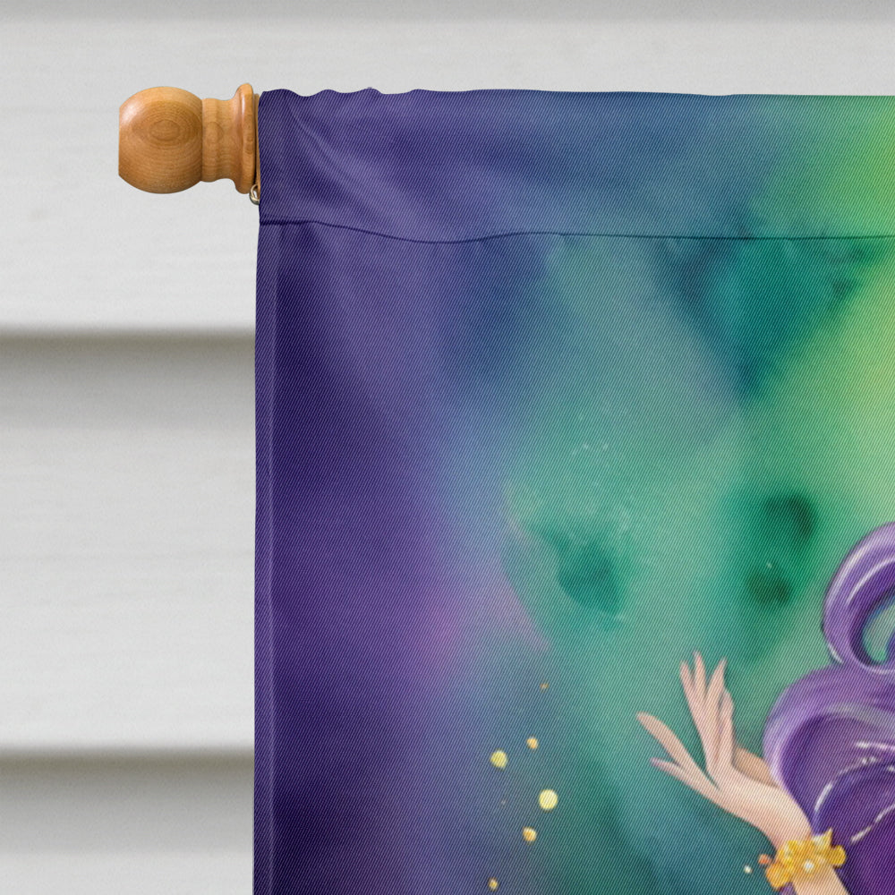 Mermaid Mardi Gras House Flag 28x40 Porch Sleeve Pole Decorative Outside Yard Banner Artwork Wall Hanging, Polyester