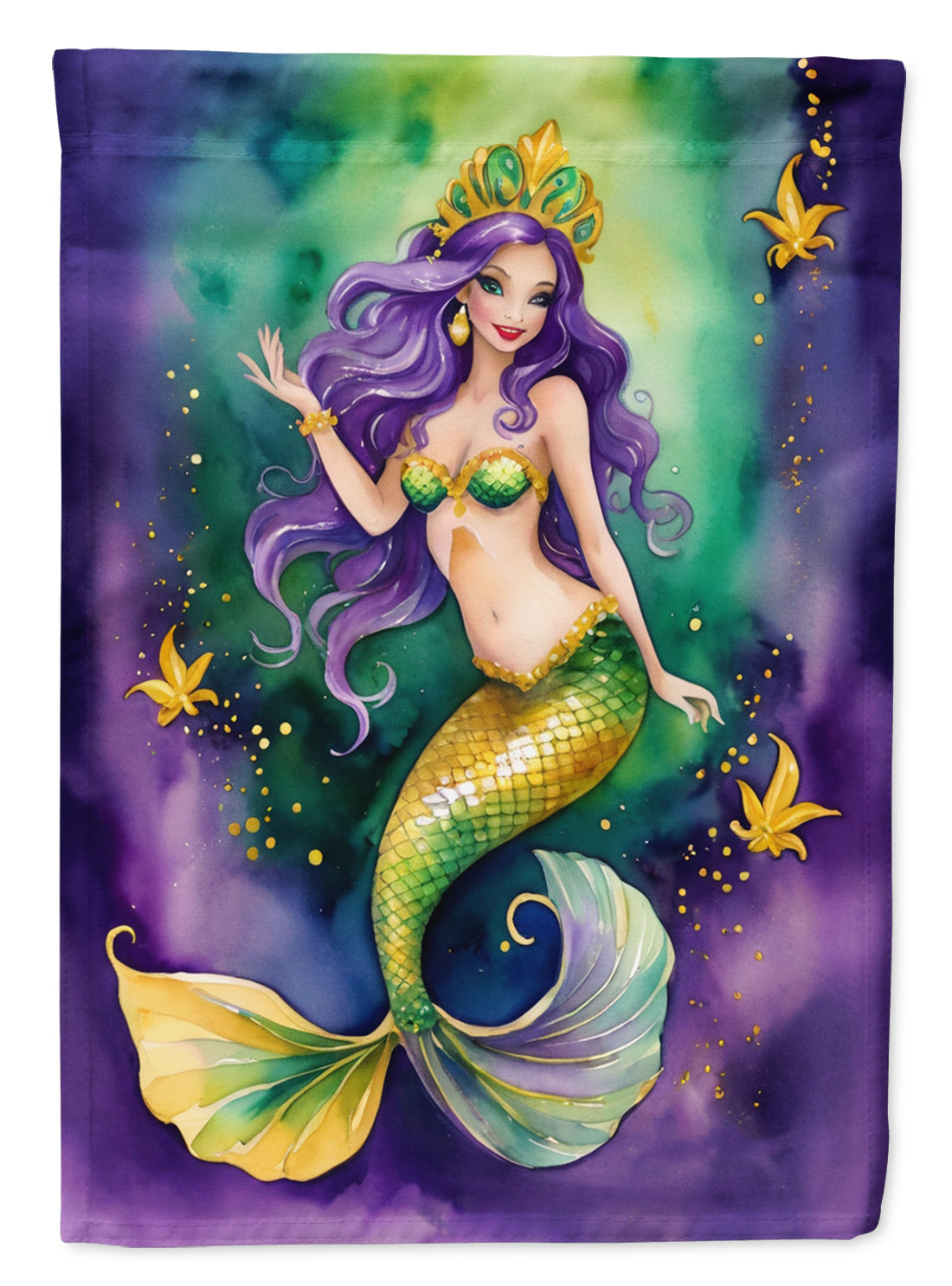 Mermaid Mardi Gras Garden Flag Mailbox Decorative Yard Banner Outside Patio Artwork for Flower Beds, Garden Size, Multicolor