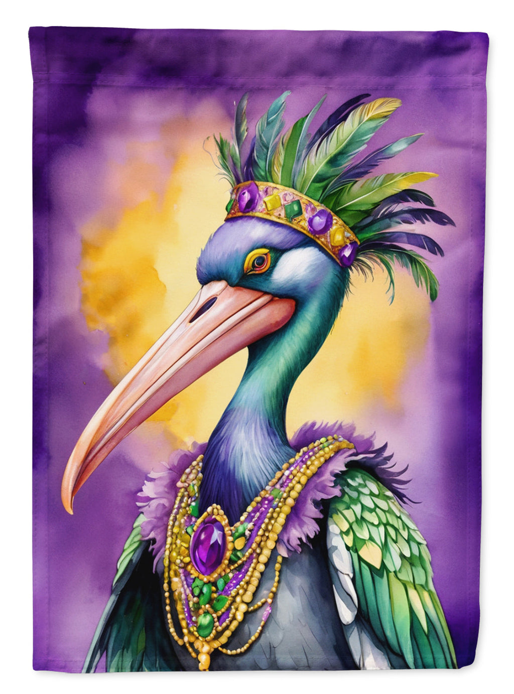 Pelican Mardi Gras Garden Flag Mailbox Decorative Yard Banner Outside Patio Artwork for Flower Beds, Garden Size, Multicolor