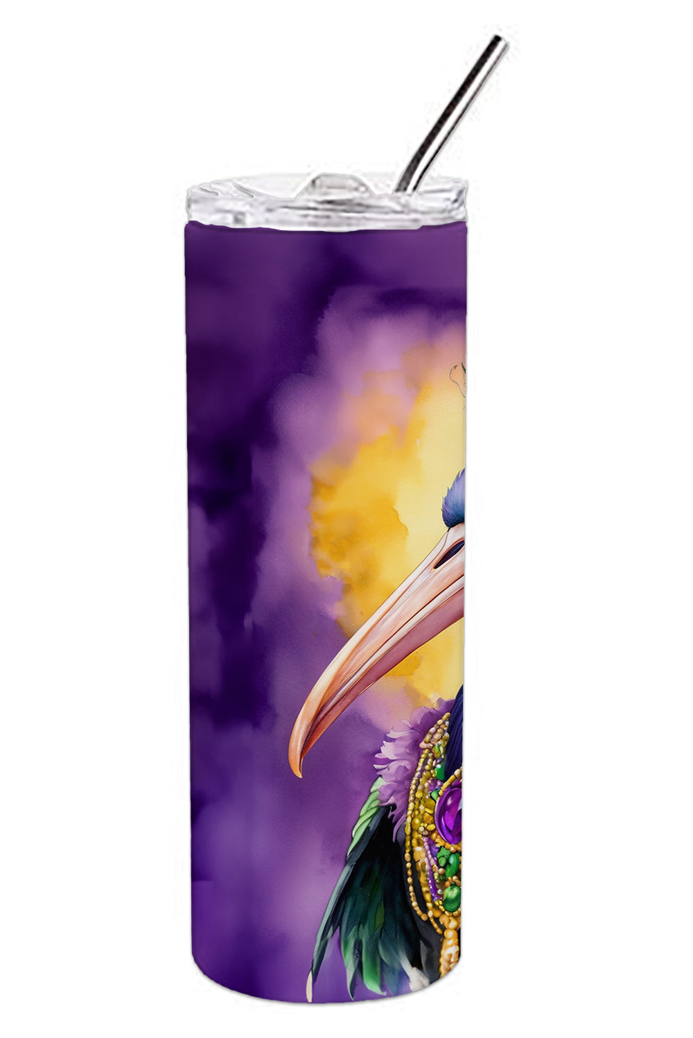 Pelican Mardi Gras Stainless Steel Skinny Tumbler 20 oz Vacuum Double Walled Reusable Insulated Travel Cup