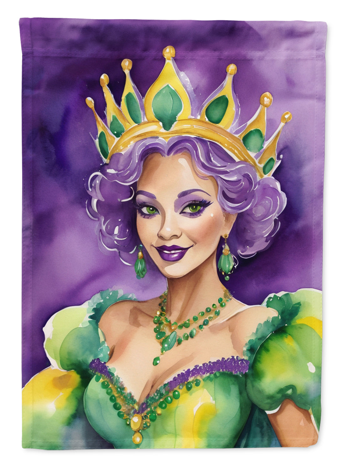 Queen of Mardi Gras Garden Flag Mailbox Decorative Yard Banner Outside Patio Artwork for Flower Beds, Garden Size, Multicolor