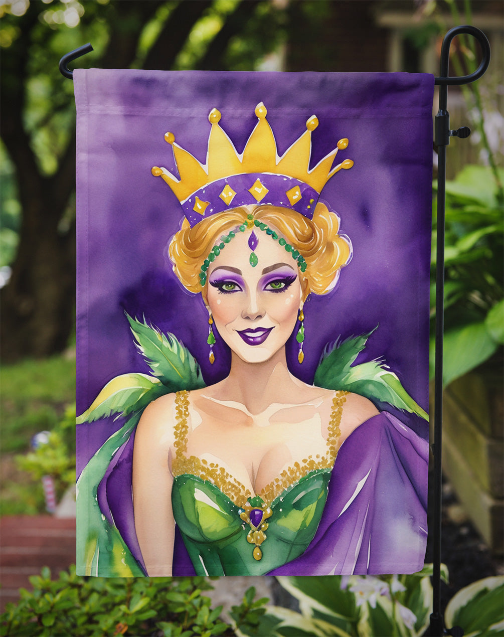 Queen of Mardi Gras Garden Flag Mailbox Decorative Yard Banner Outside Patio Artwork for Flower Beds, Garden Size, Multicolor