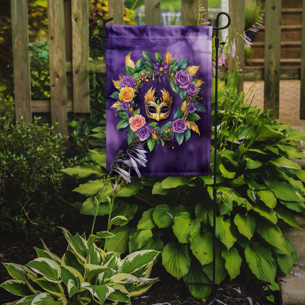 Wreath Mardi Gras Garden Flag Mailbox Decorative Yard Banner Outside Patio Artwork for Flower Beds, Garden Size, Multicolor