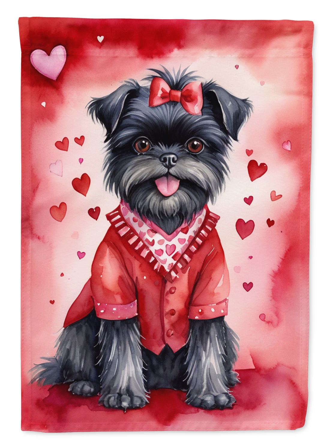 Affenpinscher My Valentine Garden Flag Mailbox Decorative Yard Banner Outside Patio Artwork for Flower Beds, Garden Size, Multicolor