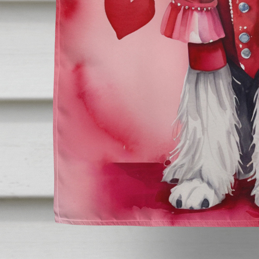 Afghan Hound My Valentine House Flag 28x40 Porch Sleeve Pole Decorative Outside Yard Banner Artwork Wall Hanging, Polyester