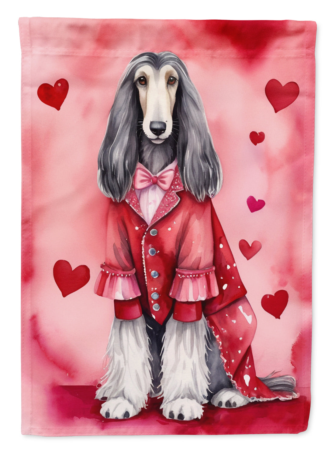 Afghan Hound My Valentine Garden Flag Mailbox Decorative Yard Banner Outside Patio Artwork for Flower Beds, Garden Size, Multicolor