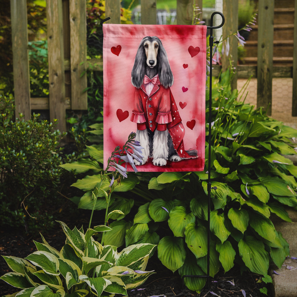 Afghan Hound My Valentine Garden Flag Mailbox Decorative Yard Banner Outside Patio Artwork for Flower Beds, Garden Size, Multicolor
