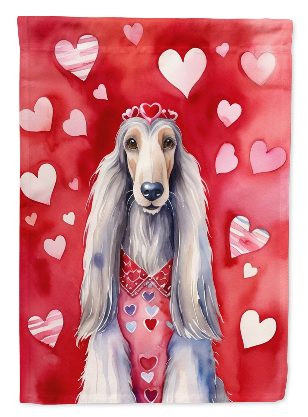 Afghan Hound My Valentine Garden Flag Mailbox Decorative Yard Banner Outside Patio Artwork for Flower Beds, Garden Size, Multicolor
