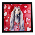 Afghan Hound My Valentine Framed Metal Print Bathroom, Kitchen, Office, Home Decor Wall Art Ready to Hang, Square, 8X8