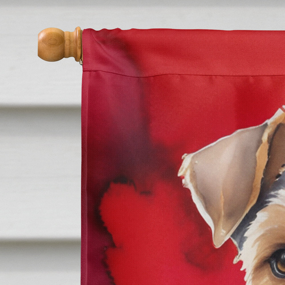 Airedale Terrier My Valentine House Flag 28x40 Porch Sleeve Pole Decorative Outside Yard Banner Artwork Wall Hanging, Polyester