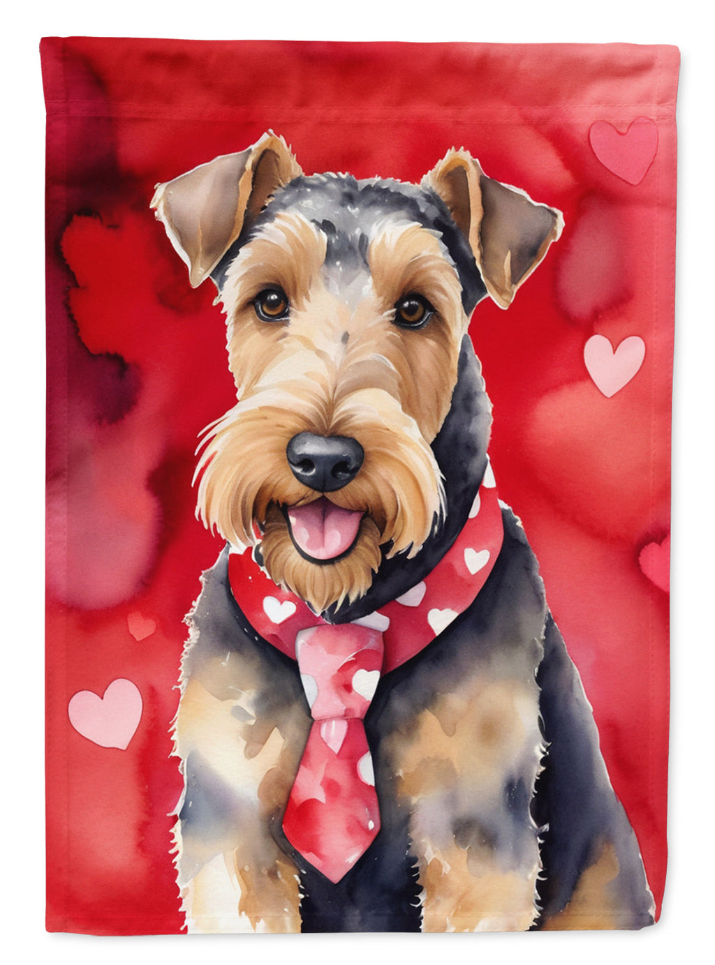 Airedale Terrier My Valentine Garden Flag Mailbox Decorative Yard Banner Outside Patio Artwork for Flower Beds, Garden Size, Multicolor