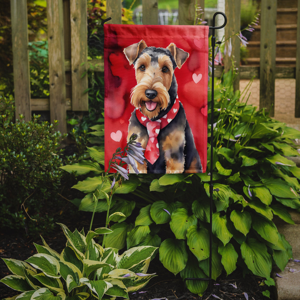 Airedale Terrier My Valentine Garden Flag Mailbox Decorative Yard Banner Outside Patio Artwork for Flower Beds, Garden Size, Multicolor