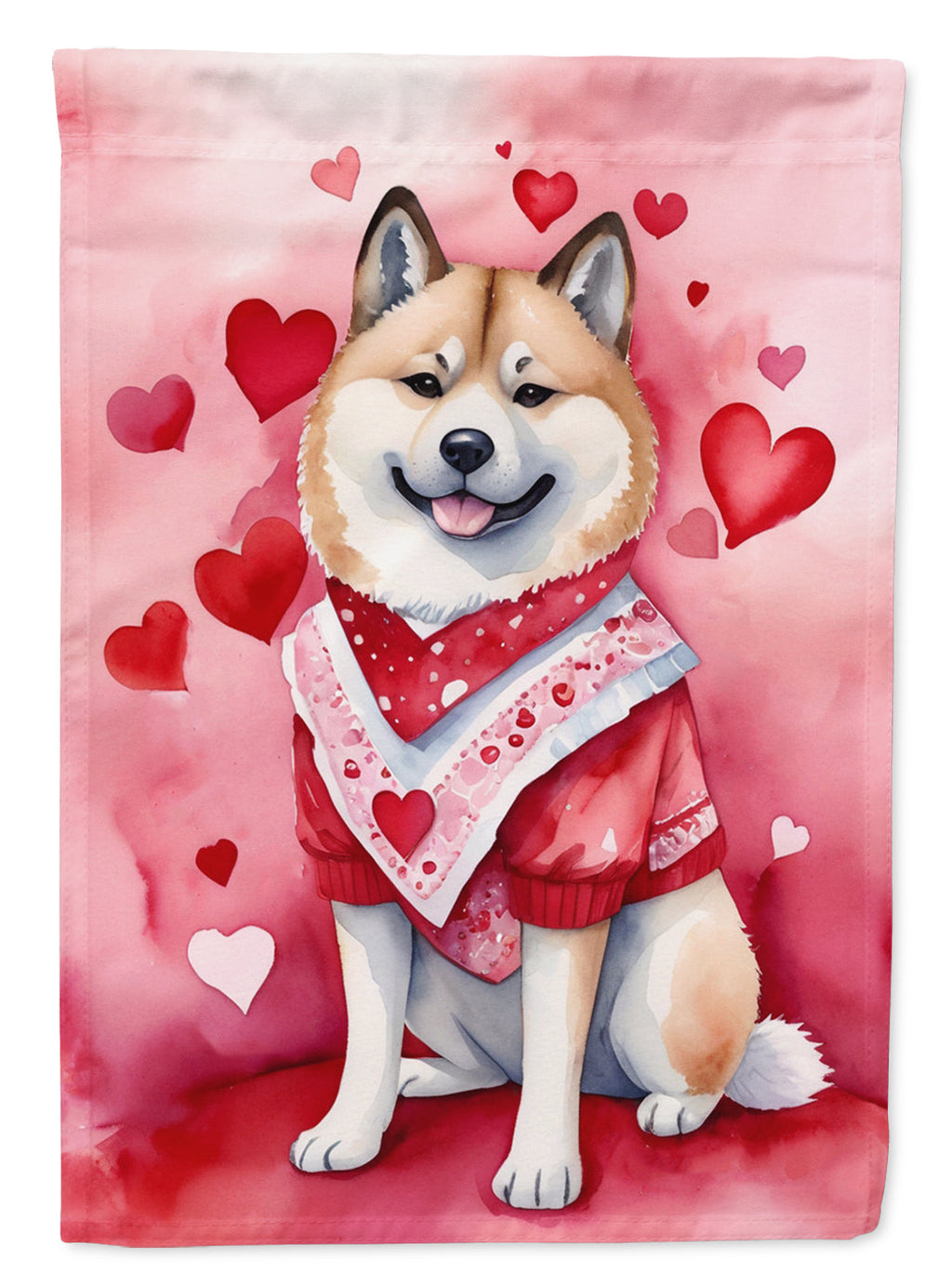 Akita My Valentine Garden Flag Mailbox Decorative Yard Banner Outside Patio Artwork for Flower Beds, Garden Size, Multicolor