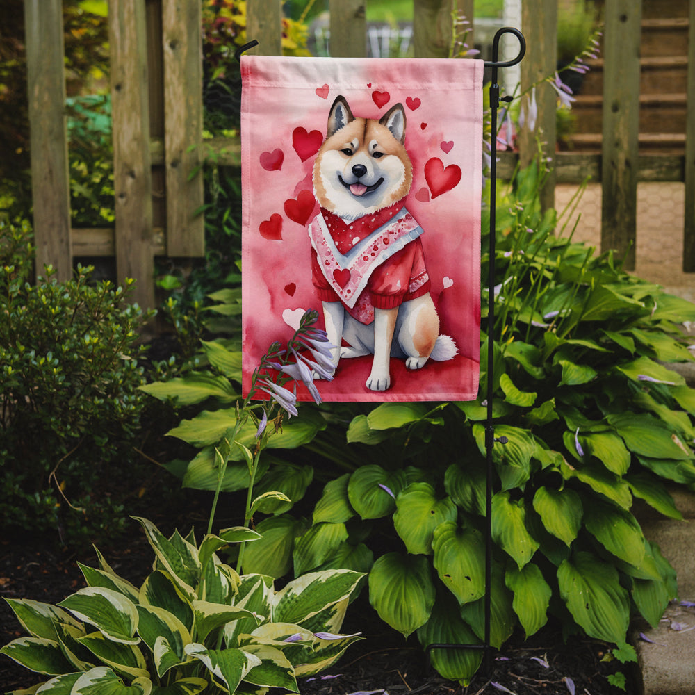 Akita My Valentine Garden Flag Mailbox Decorative Yard Banner Outside Patio Artwork for Flower Beds, Garden Size, Multicolor