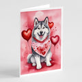 Alaskan Malamute My Valentine Greeting Cards Pack of 8 Blank Cards with Envelopes Whimsical A7 Size 5x7
