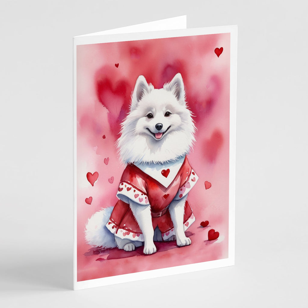 American Eskimo My Valentine Greeting Cards Pack of 8 Blank Cards with Envelopes Whimsical A7 Size 5x7