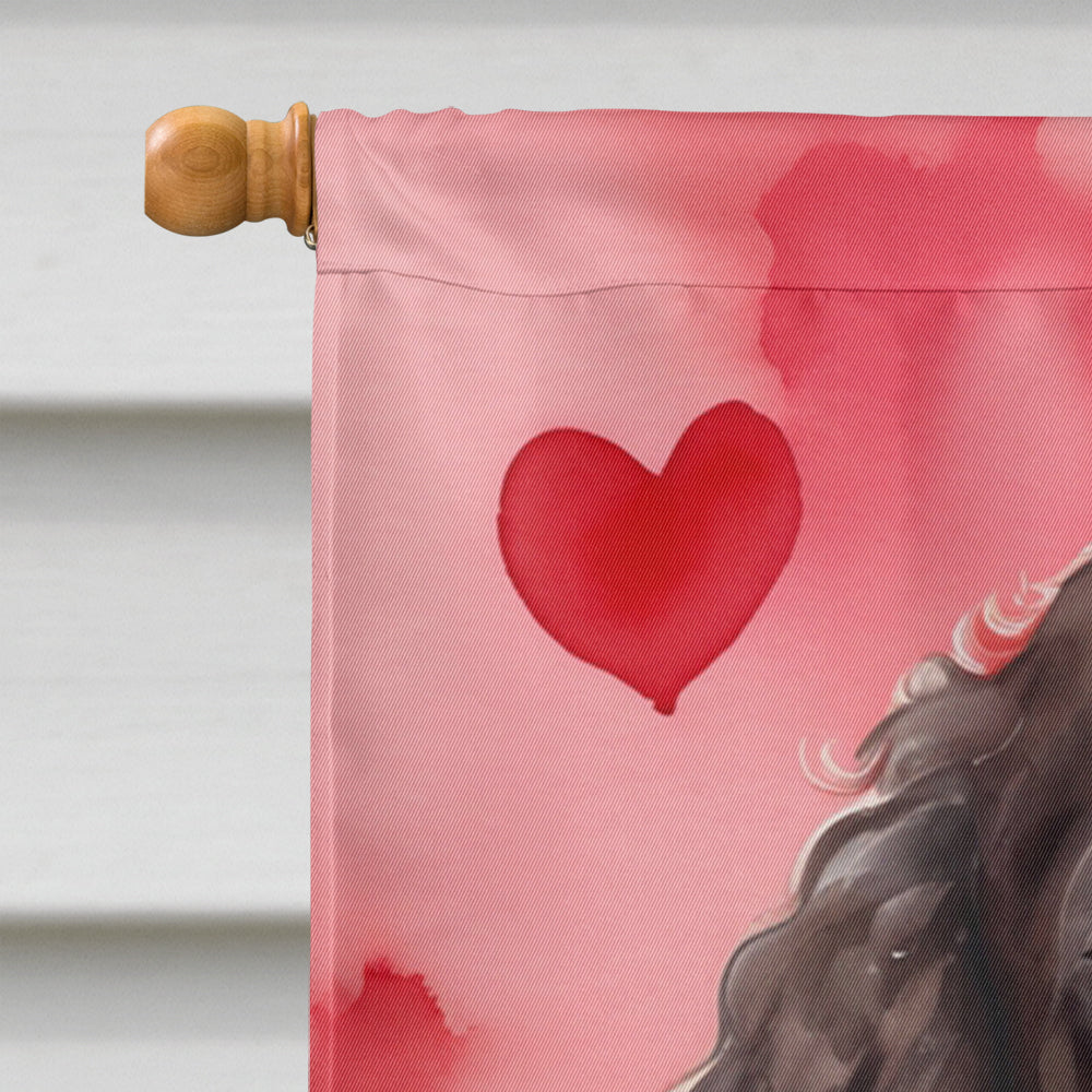 American Water Spaniel My Valentine House Flag 28x40 Porch Sleeve Pole Decorative Outside Yard Banner Artwork Wall Hanging, Polyester