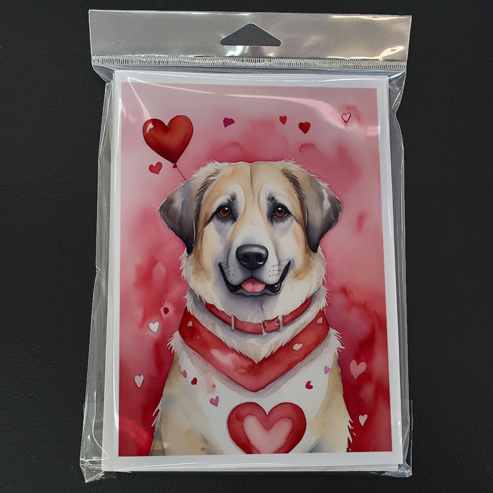 Anatolian Shepherd Dog My Valentine Greeting Cards Pack of 8 Blank Cards with Envelopes Whimsical A7 Size 5x7