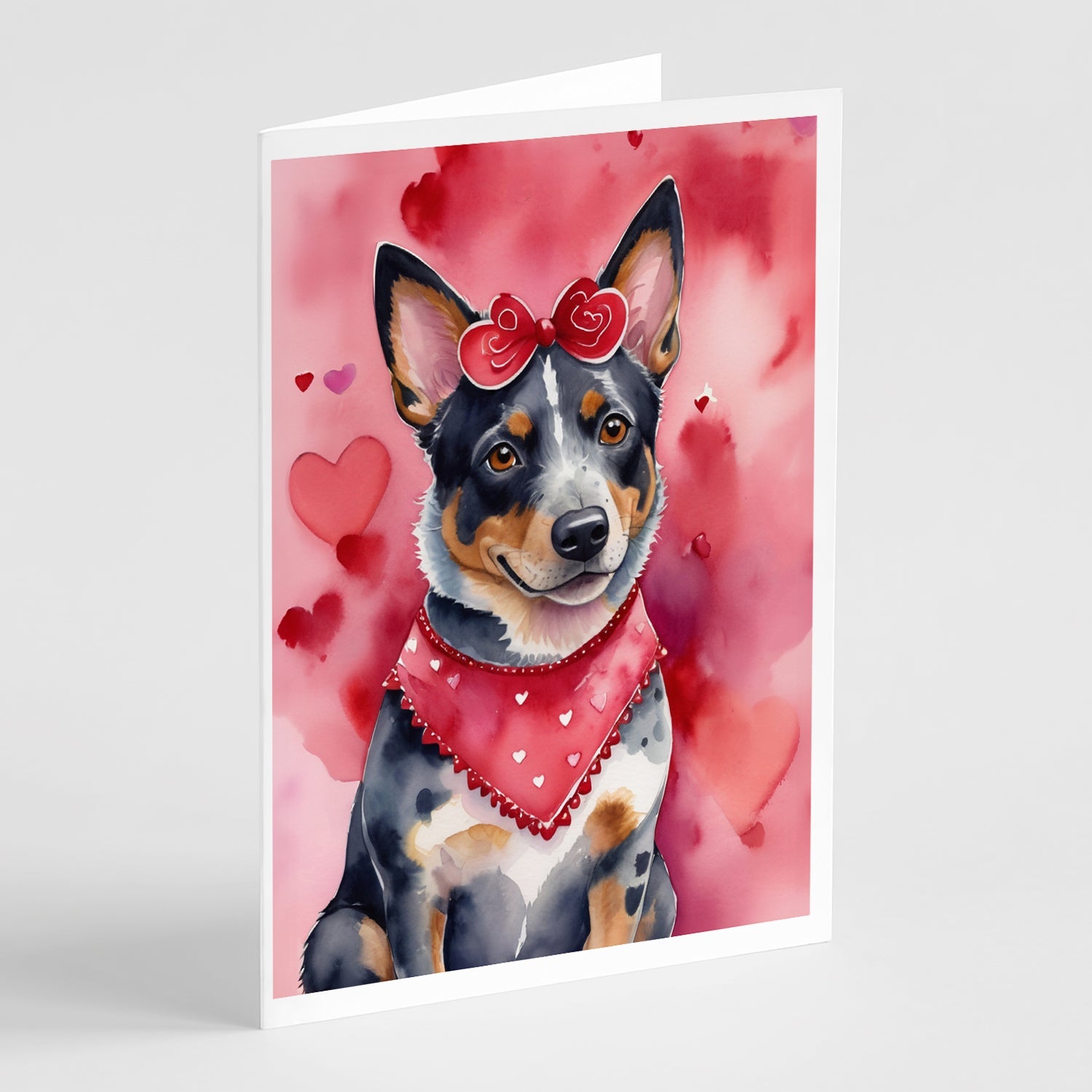 Australian Cattle Dog My Valentine Greeting Cards Pack of 8 Blank Cards with Envelopes Whimsical A7 Size 5x7