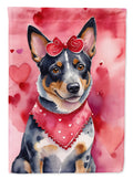 Australian Cattle Dog My Valentine Garden Flag Mailbox Decorative Yard Banner Outside Patio Artwork for Flower Beds, Garden Size, Multicolor