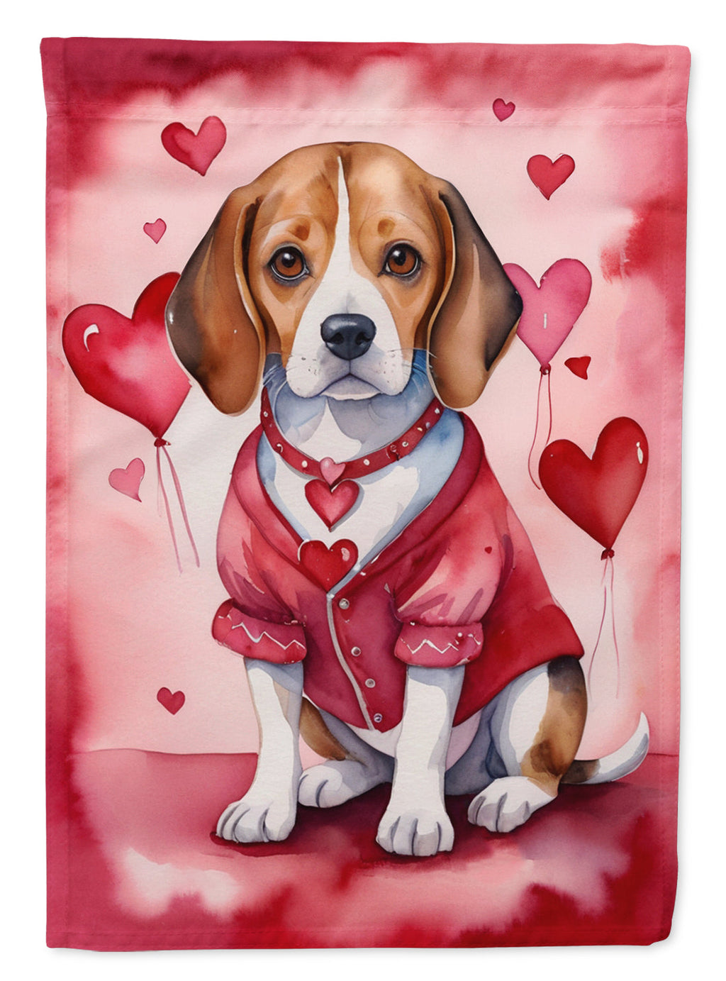 Beagle My Valentine Garden Flag Mailbox Decorative Yard Banner Outside Patio Artwork for Flower Beds, Garden Size, Multicolor